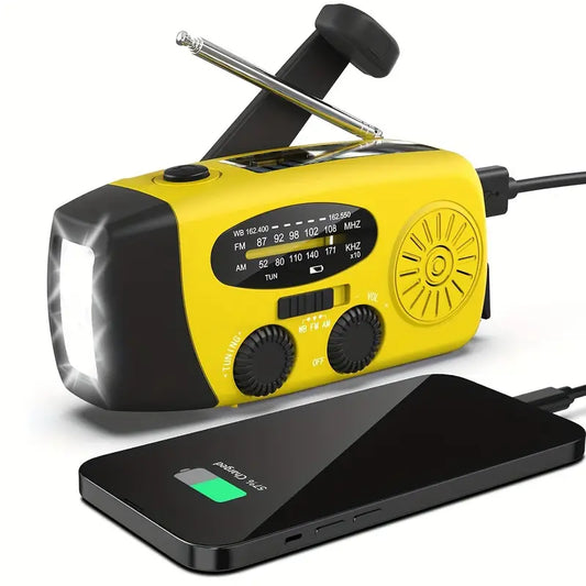 Emergency Hand Crank Radio with Power Bank Phone Charger-0