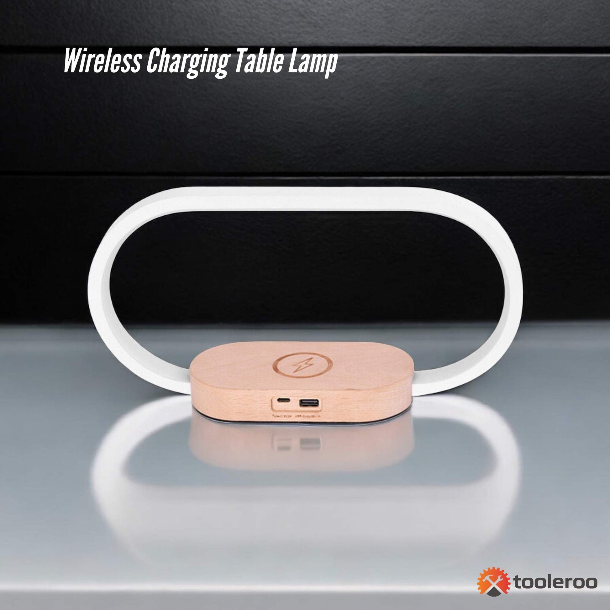 Wireless Phone Charger Table Lamp - USB Port Charging Bedside Light With Clock-1